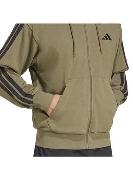 Sudadera Hombre adidas 3S FT Fz Verde