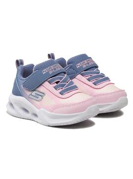 Zapatilla Baby Skechers S Lights Ombre Deluxe Rosa Morado