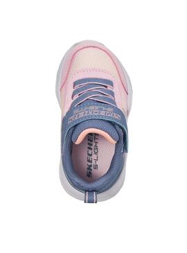 Zapatilla Baby Skechers S Lights Ombre Deluxe Rosa Morado