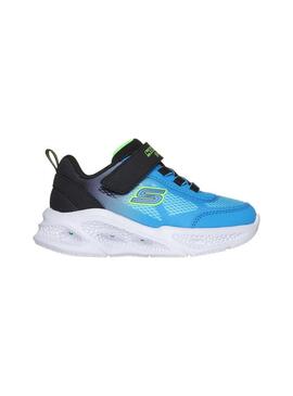 Zapatilla Baby Skechers S Lights Krendox Azul