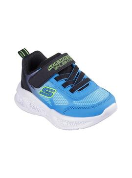 Zapatilla Baby Skechers S Lights Krendox Azul