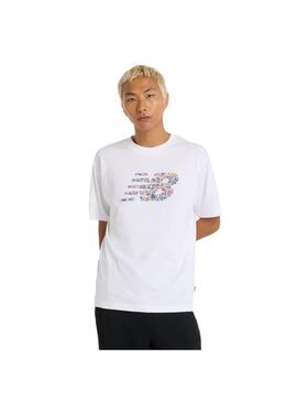 Camiseta Hombre New Balance Blanca Logo Multicolor