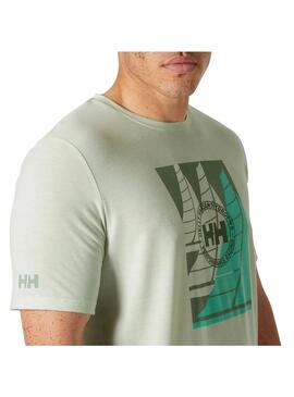 Camiseta Hombre Helly Hansen Race Sailing Verde