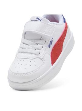 Zapatilla Baby Puma Caven 2.0 Blanca Roja