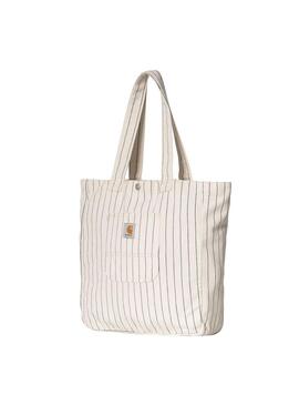 Bolso Unisex Carhartt WIP Hendry Tote Rayas Blanco