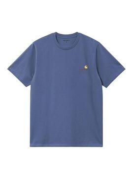 Camiseta Hombre Carhartt WIP American Script Azul