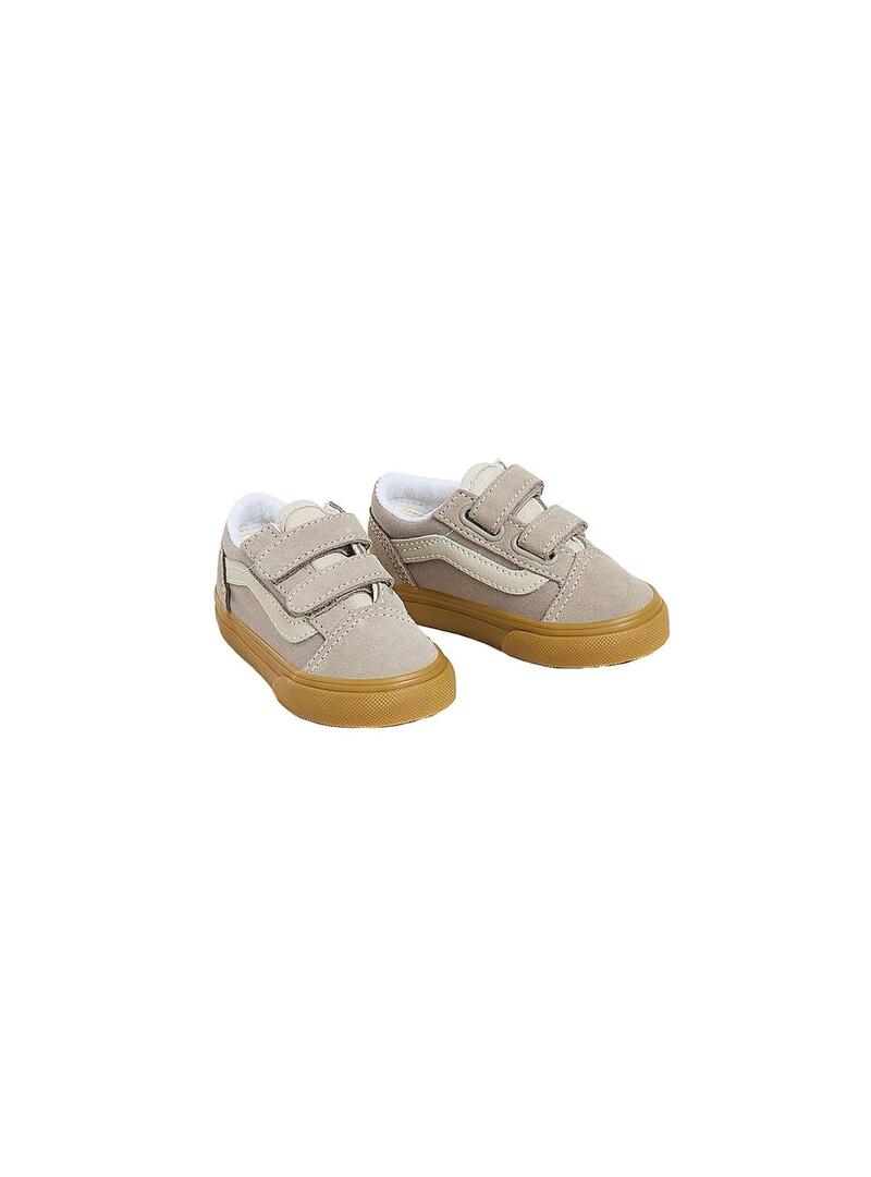 Zapatilla Baby Vans Old Skool V Gris Caramelo