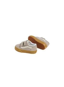 Zapatilla Baby Vans Old Skool V Gris Caramelo