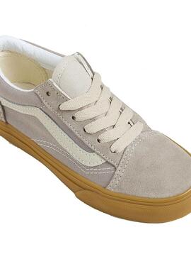 Zapatilla Niño/a Vans Old Skool Gris Caramelo