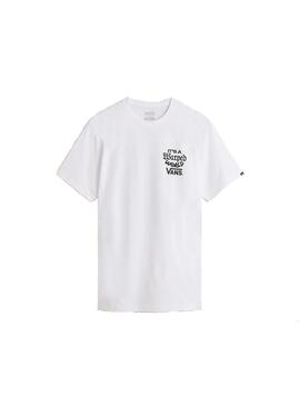 Camiseta Hombre Vans Warped World Blanca