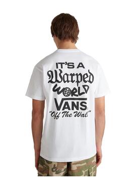 Camiseta Hombre Vans Warped World Blanca