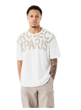 Camiseta Hombre Project X Paris Parche Blanca Marron