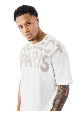 Camiseta Hombre Project X Paris Parche Blanca Marron