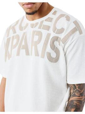 Camiseta Hombre Project X Paris Parche Blanca Marron