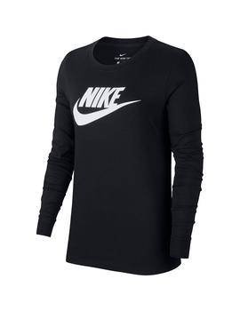 Camiseta Mujer Nike Essential Ls Icon Negra