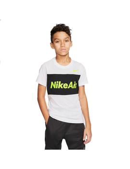 Camiseta Niño Nike Air Tee ss Blanca/Negra/Verde