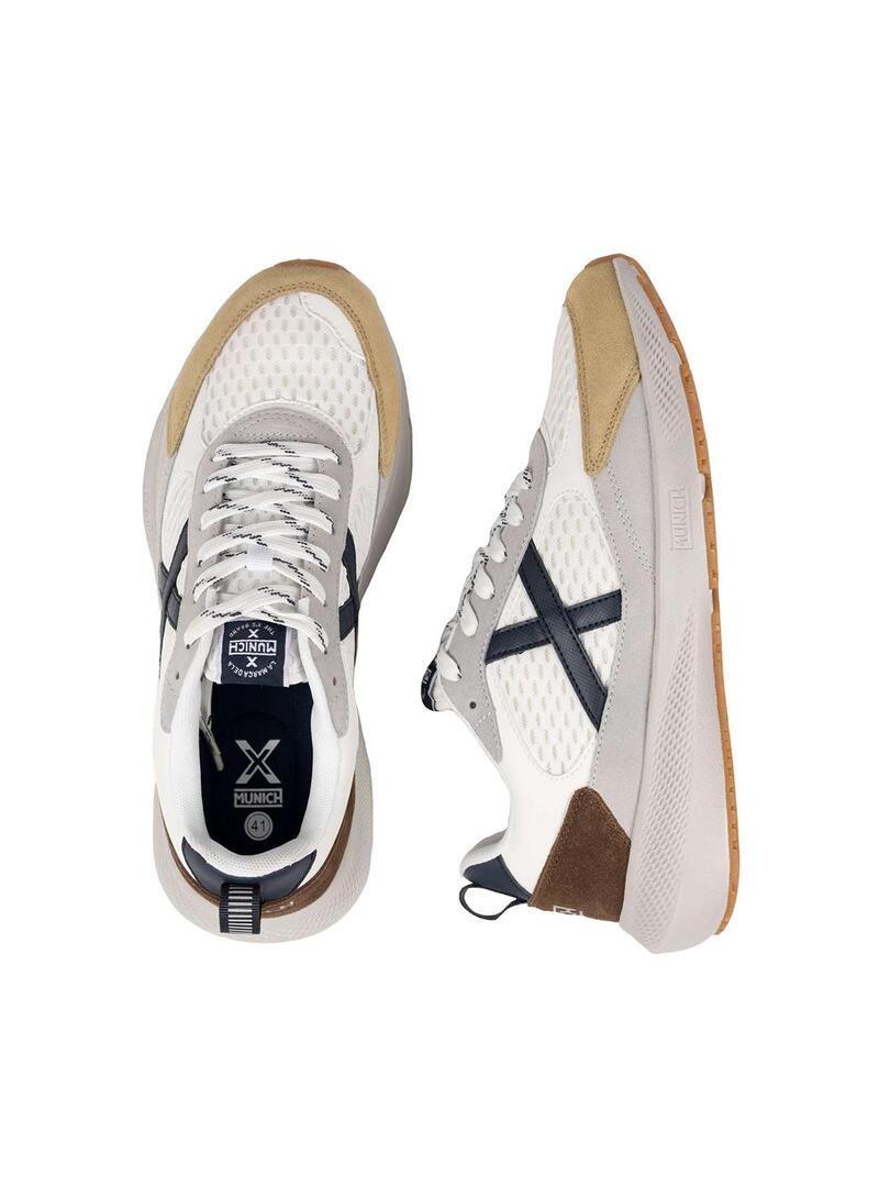 Zapatilla Hombre Munich Loop 05 Blanca Marino Marron